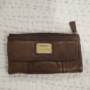 Fossil Vintage Brown Leather Clutch